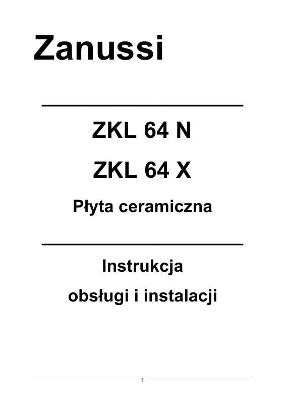 Mode d'emploi ZANUSSI ZKL64X