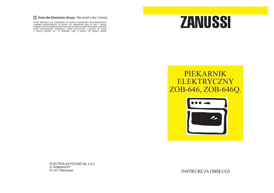 Mode d'emploi ZANUSSI ZOB646X