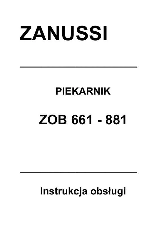 Mode d'emploi ZANUSSI ZOB881QX