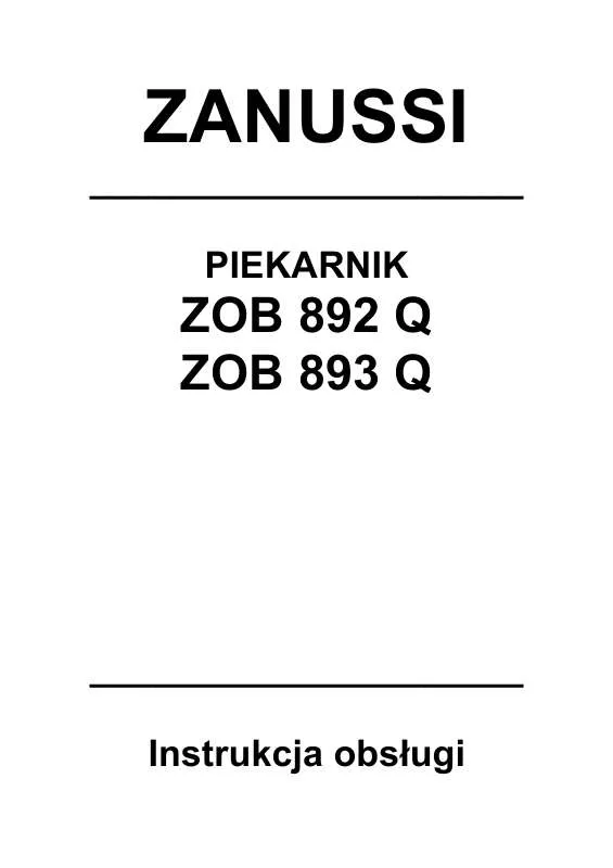 Mode d'emploi ZANUSSI ZOB892QX