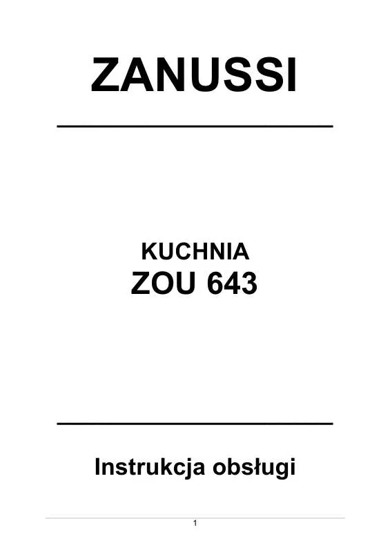 Mode d'emploi ZANUSSI ZOU643X