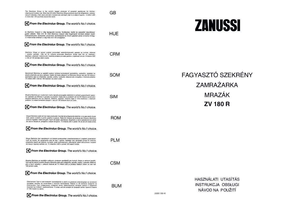 Mode d'emploi ZANUSSI ZV180R