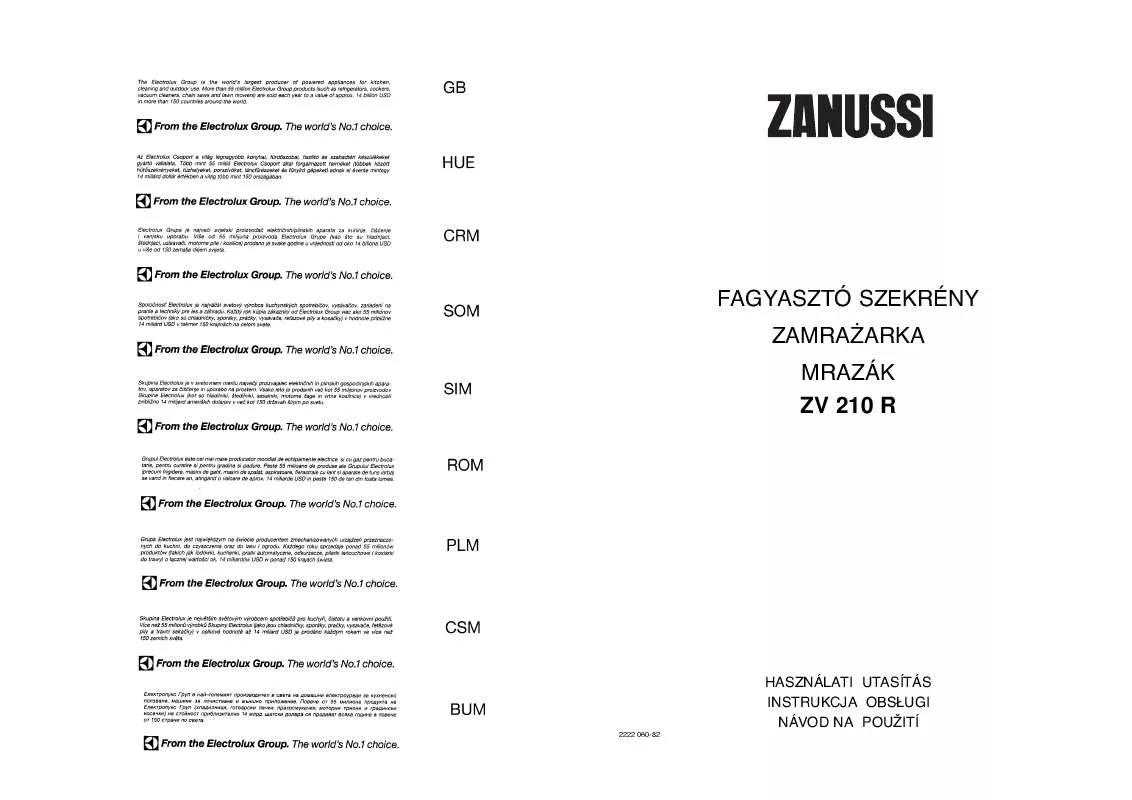 Mode d'emploi ZANUSSI ZV210R